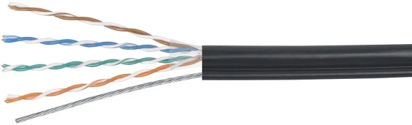 Кабель информационный Cabeus UTP-4P-Cat.5e-SOLID-OUT-PE-UV-100 кат.5E U/UTP 4 пары PE внешний 100м черный