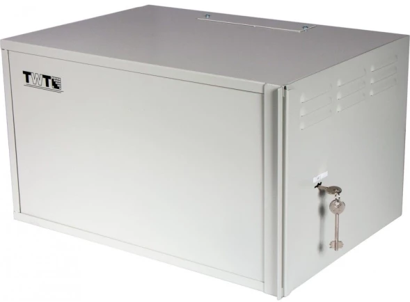 Шкаф коммутационный Lanmaster (TWT-CBWSF-6U-6X4-GY) настенный 6U 560x400мм пер.дв.металл задн.дв.спл.стал.лист несъемн.бок.пан. 60кг серый антиванадальный