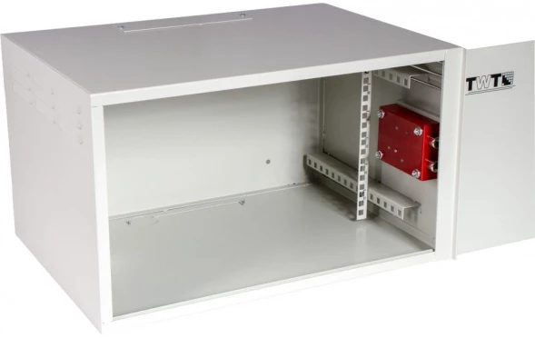 Шкаф коммутационный Lanmaster (TWT-CBWSF-6U-6X4-GY) настенный 6U 560x400мм пер.дв.металл задн.дв.спл.стал.лист несъемн.бок.пан. 60кг серый антиванадальный