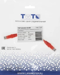 Патч-корд Lanmaster TWT-45-45-0.15-OR UTP RJ-45 вил.-вилка RJ-45 кат.5E 0.15м оранжевый ПВХ