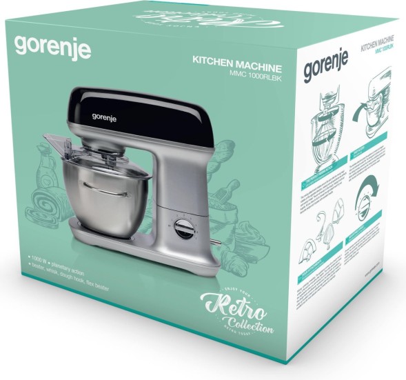 Кухонная машина Gorenje MMC1000RLBK планетар.вращ. 1000Вт черный