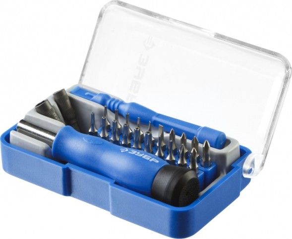 Отвертка Зубр 25648-H24 в компл.:24 предмета жесткий кейс