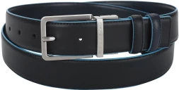 Ремень мужской Piquadro Blue Square CU2619B2/NBLU2 регулир. 127х3.5см черный/темно-синий натур.кожа