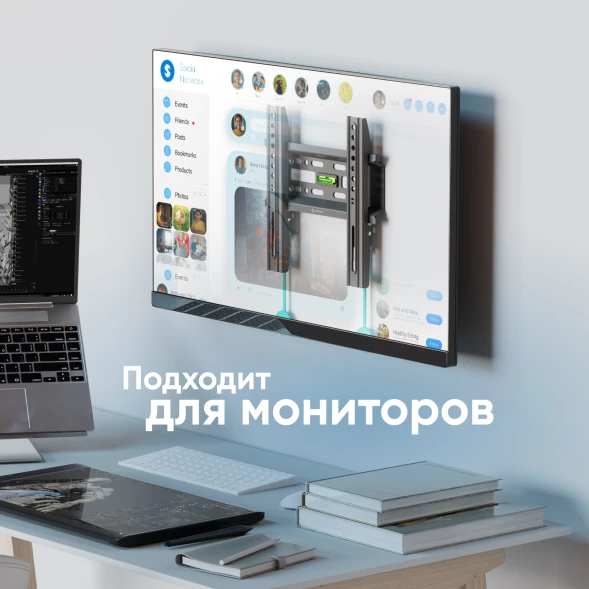 Кронштейн для телевизора Onkron FM1 черный 17&amp;quot;-43&amp;quot; макс.30кг настенный фиксированный