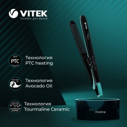 Выпрямитель Vitek VT-1335 58Вт черный макс.темп.:230С покрытие:керамико-турмалиновое