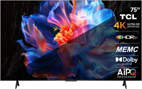 Телевизор LED TCL 75&amp;quot; 75P6K черный 4K Ultra HD 60Hz DVB-T DVB-T2 DVB-C DVB-S DVB-S2 USB WiFi Smart TV