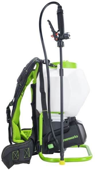 Опрыскиватель Greenworks G40BPS аккум. ранц. 15л белый/зеленый (5300007)