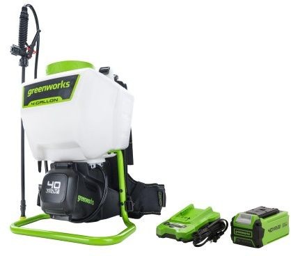 Опрыскиватель Greenworks G40BPS аккум. ранц. 15л белый/зеленый (5300007)