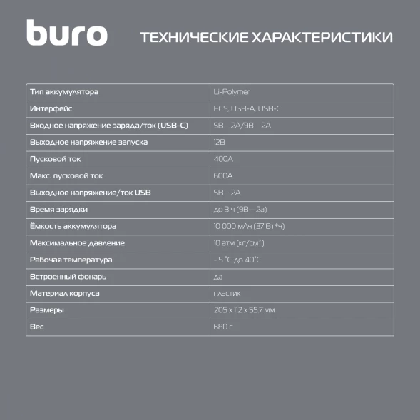 Пуско-зарядное устройство Buro SJ-K80 с воздушным компрессором