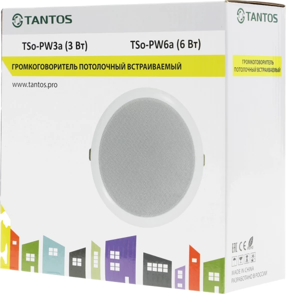 Громкоговоритель Tantos TSo-PW6a потолочный 6Вт белый (00-00026408)