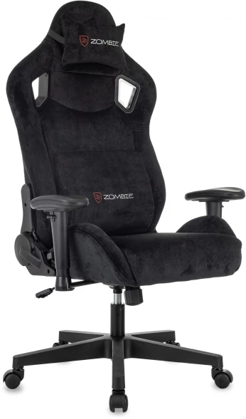 Кресло игровое Zombie Ghost Fabric черный Light-20 с подголов. крестов. пластик