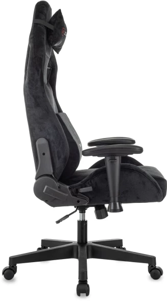 Кресло игровое Zombie Ghost Fabric черный Light-20 с подголов. крестов. пластик