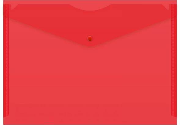 Конверт на кнопке Silwerhof Eco A4 пластик 0.12мм красный