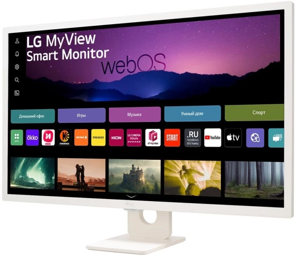 Монитор LG 31.5&amp;quot; MyView 32SR50F-W белый IPS LED 16:9 HDMI M/M матовая 250cd 178гр/178гр 1920x1080 60Hz FHD USB 6.6кг