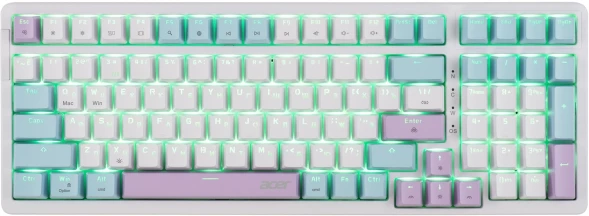 Клавиатура Acer OKW304 механическая белый USB Multimedia for gamer LED (ZL.KBDCC.01V)