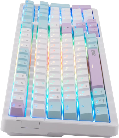 Клавиатура Acer OKW304 механическая белый USB Multimedia for gamer LED (ZL.KBDCC.01V)