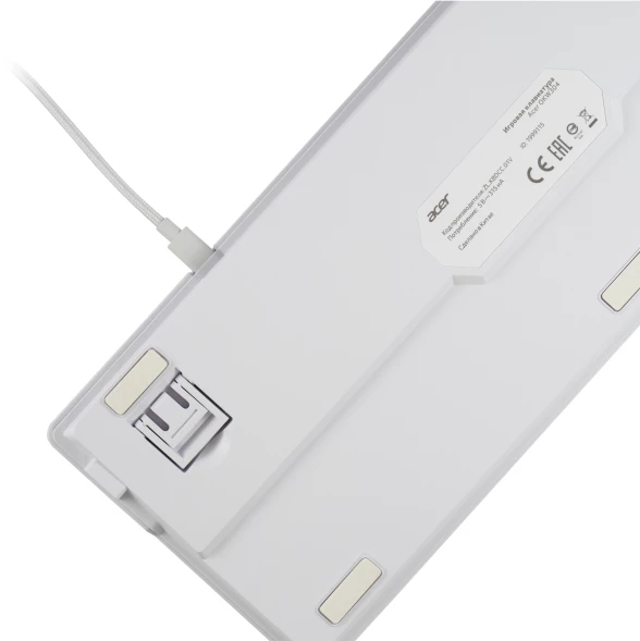 Клавиатура Acer OKW304 механическая белый USB Multimedia for gamer LED (ZL.KBDCC.01V)