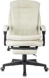 Кресло руководителя Бюрократ T-9950MSG-F слоновая кость эко.кожа крестов. пластик подст.для ног