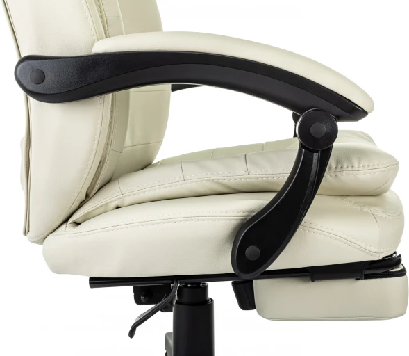 Кресло руководителя Бюрократ T-9950MSG-F слоновая кость эко.кожа крестов. пластик подст.для ног