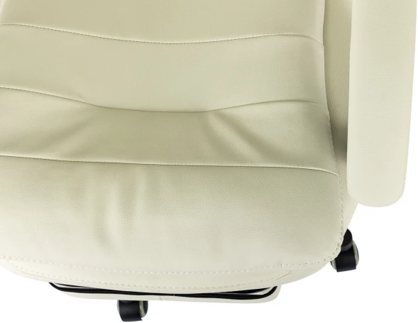 Кресло руководителя Бюрократ T-9950MSG-F слоновая кость эко.кожа крестов. пластик подст.для ног