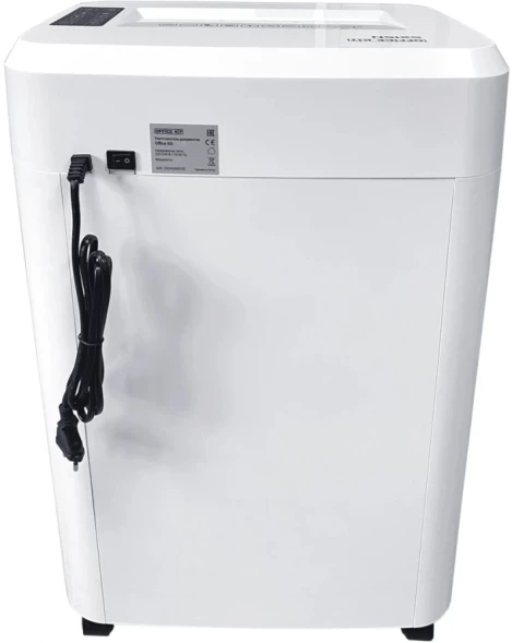 Шредер Office Kit S210N 3,9x38 белый (секр.P-4) фрагменты 16лист. 35лтр. скрепки скобы пл.карты CD