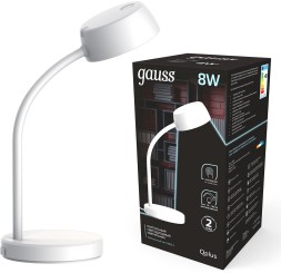 Светильник Gauss GTL601 (GT6011) настольный на подставке белый 8Вт