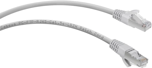 Патч-корд Cabeus PC-FTP-RJ45-CAT.5E-1M-LSZH F/UTP RJ-45 вил.-вилка RJ-45 кат.5E 1м серый LSZH
