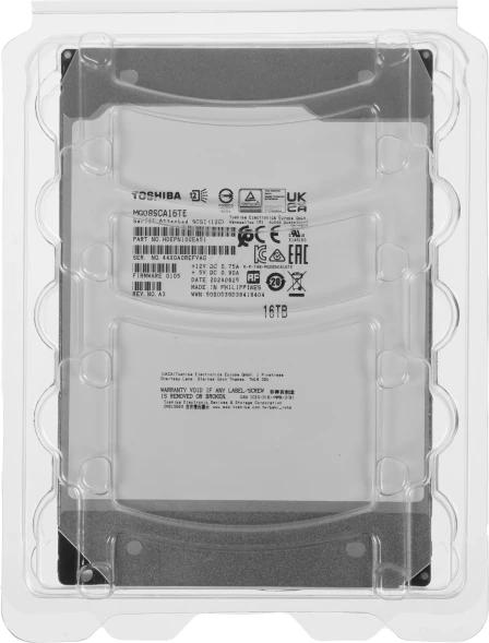 Жесткий диск Toshiba SAS 3.0 16Tb MG08SCA16TE Server 512E (7200rpm) 512Mb 3.5&amp;quot;