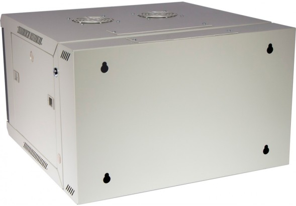 Шкаф коммутационный Lanmaster (TWT-CBW3M-15U-6X6-GY) настенный 15U 600x600мм пер.дв.металл задн.дв.спл.стал.лист 2 бок.пан. 60кг серый 441мм
