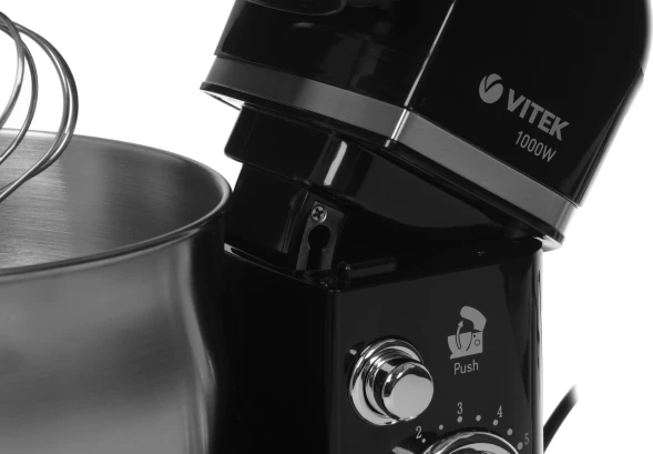Кухонная машина Vitek Midnight VT-4116 планетар.вращ. 1000Вт черный/стальной