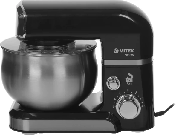 Кухонная машина Vitek Midnight VT-4116 планетар.вращ. 1000Вт черный/стальной
