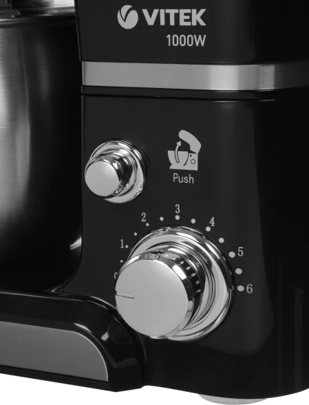 Кухонная машина Vitek Midnight VT-4116 планетар.вращ. 1000Вт черный/стальной