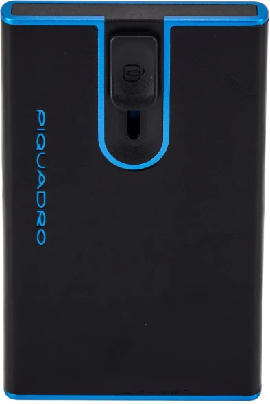 Набор подарочный мужской Piquadro Blue Square CUBOX15B2R/N ремень/чехол для кредитных карт 125х3.5см черный натур.кожа