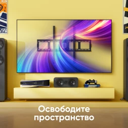 Кронштейн для телевизора Onkron UF4 черный 55&amp;quot;-100&amp;quot; макс.75кг настенный фиксированный
