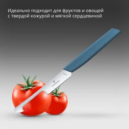 Нож кухонный Victorinox Swiss Modern (6.9006.112) стальной столовый лезв.110мм прямая заточка синий