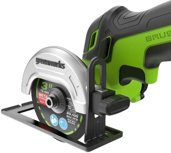 Углошлифовальная машина Greenworks GD24UCS 20000об/мин рез.шпин.:M6 d=76мм (3402007)