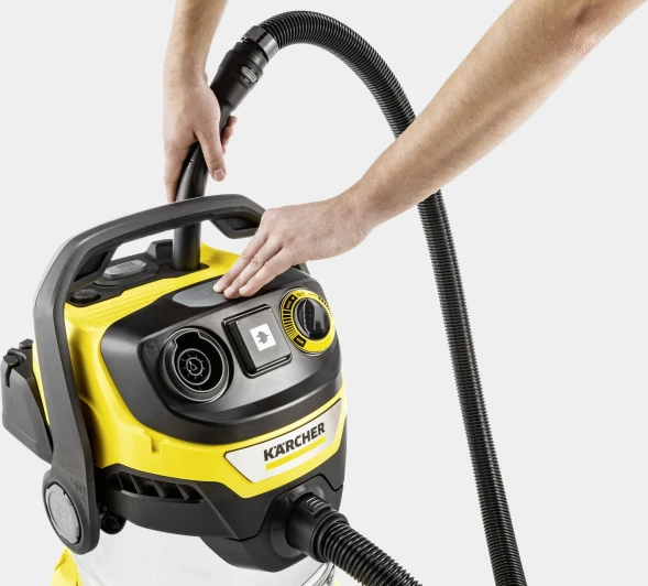 Строительный пылесос Karcher WD 6 P S V-30/6/22/T 1300Вт (уборка: сухая/влажная/выдув/сбор воды) желтый