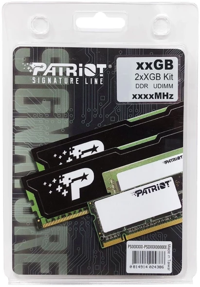 Память DDR4 2x16GB 3200MHz Patriot PSD432G3200K Signature Line RTL PC4-25600 CL22 DIMM 288-pin 1.2В kit dual rank Ret