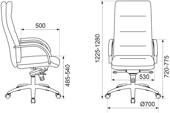 Кресло руководителя Бюрократ T-9927SL черный кожа крестов. металл хром