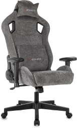 Кресло игровое Zombie Ghost Fabric серый Light-19 с подголов. крестов. пластик