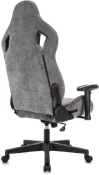 Кресло игровое Zombie Ghost Fabric серый Light-19 с подголов. крестов. пластик