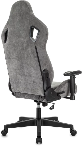 Кресло игровое Zombie Ghost Fabric серый Light-19 с подголов. крестов. пластик