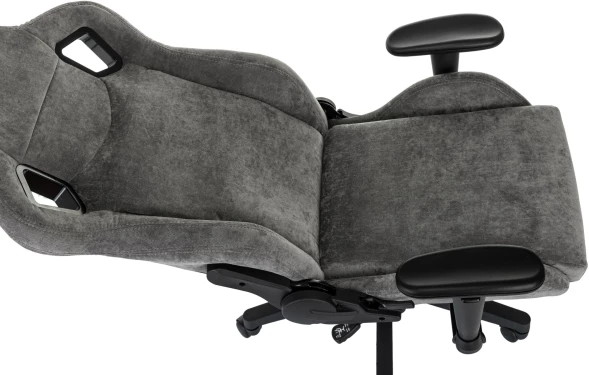 Кресло игровое Zombie Ghost Fabric серый Light-19 с подголов. крестов. пластик