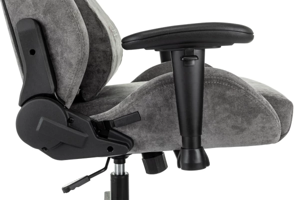 Кресло игровое Zombie Ghost Fabric серый Light-19 с подголов. крестов. пластик