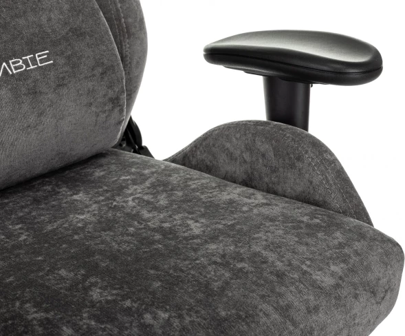 Кресло игровое Zombie Ghost Fabric серый Light-19 с подголов. крестов. пластик