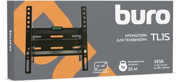 Кронштейн для телевизора Buro TL1S черный 15&amp;quot;-48&amp;quot; макс.25кг настенный наклон