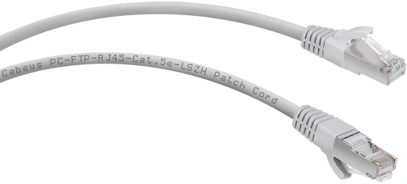 Патч-корд Cabeus PC-FTP-RJ45-CAT.5E-1.5M-LSZH F/UTP RJ-45 вил.-вилка RJ-45 кат.5E 1.5м серый LSZH