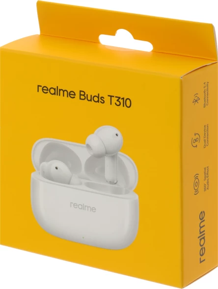 Гарнитура внутриканальные Realme Buds T310 белый беспроводные bluetooth в ушной раковине (6941764436893)