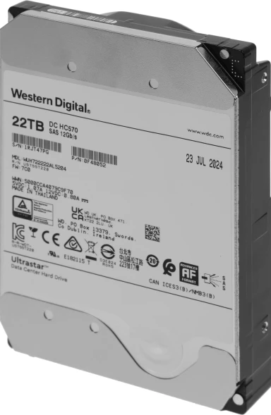 Жесткий диск WD SAS 3.0 22TB 0F48052 WUH722222AL5204 Server Ultrastar DC HC570 512E (7200rpm) 512Mb 3.5&amp;quot;