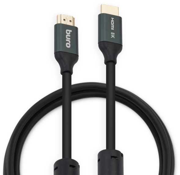 Кабель аудио-видео Buro HDMI (m)/HDMI (m) 5м. феррит.кольца позолоч.конт. черный (BHP-HDMI-2.1-5G)